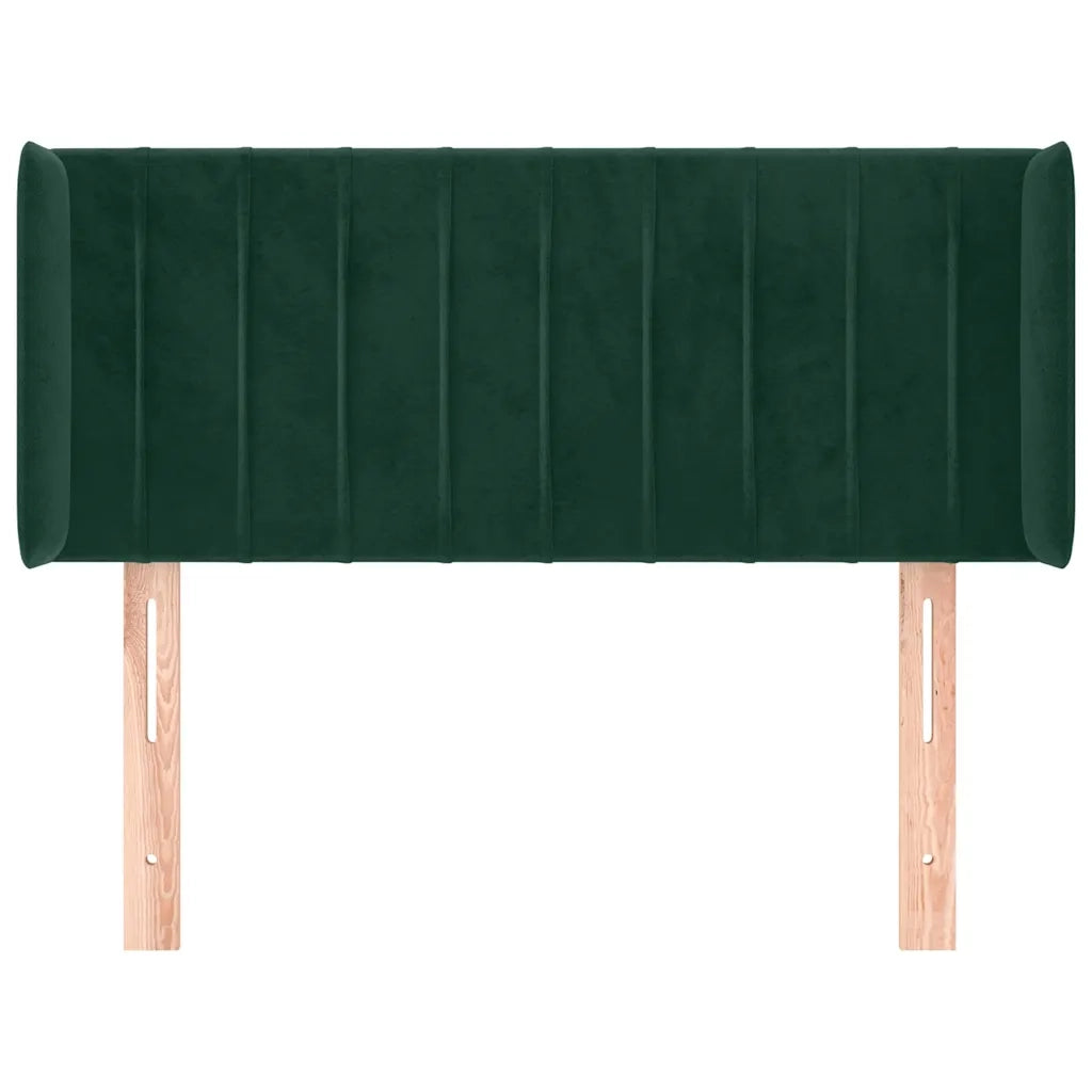 Testiera ad Orecchio Verde Scuro 93x16x78/88 cm in Velluto