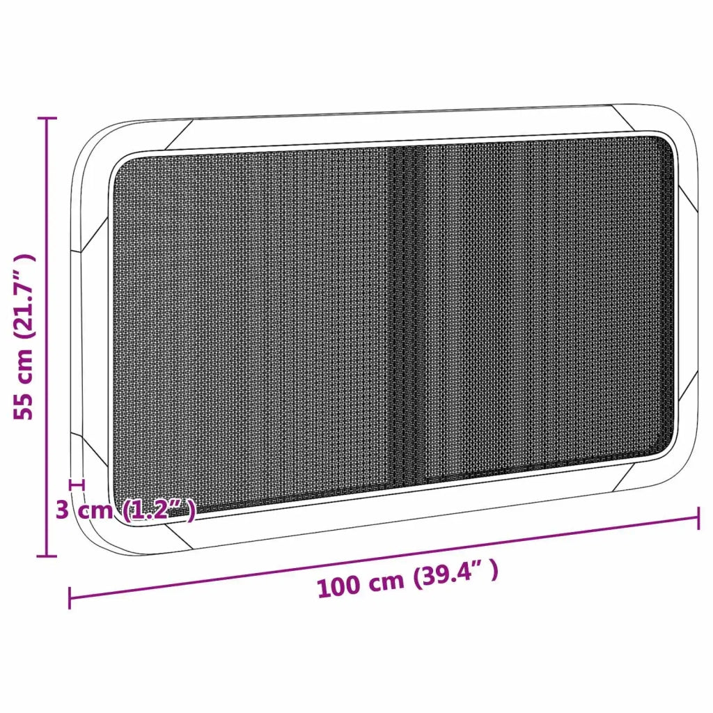 Testiera con testiera Nero 100 x 55 x 3 cm Rattan