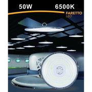 Trade Shop - Faro Led Slim Industriale 50 W Ufo Lampada Riflettore Ip65 Luce Fredda He02-50w -