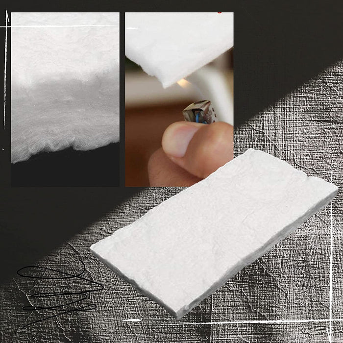 Lana in Fibra di Ceramica 30x20x2,5 cm Ricambio per Bruciatore Camino a Bioetanolo Bianco