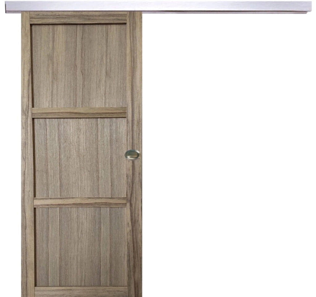 Porta Scorrevole Frake 3 Ante H204 x L83 + binario in alluminio e 2 gusci senza maniglia