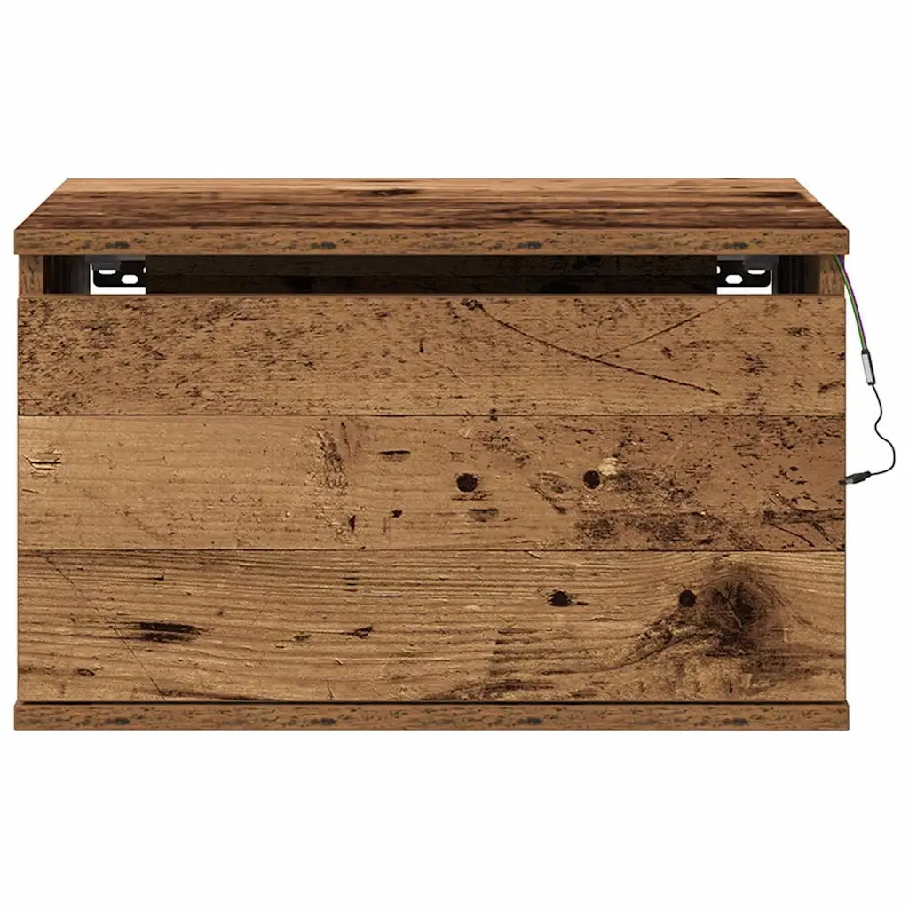 Mobiletto da comodino a parete con cassetto 2 pz-Set di 2 Tavolino da notte Legno vecchio 703963