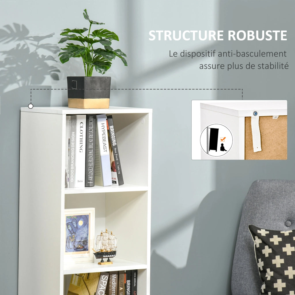 Libreria Scaffale Ripiani Stoccaggio ¨C Zephmum ¨C Bianco Legno 40x30x130