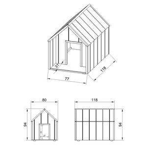 Cuccia per cani in legno LP SmartSide - 80 x 118 x H94 cm, Taglia L  TIMBELA M972-1