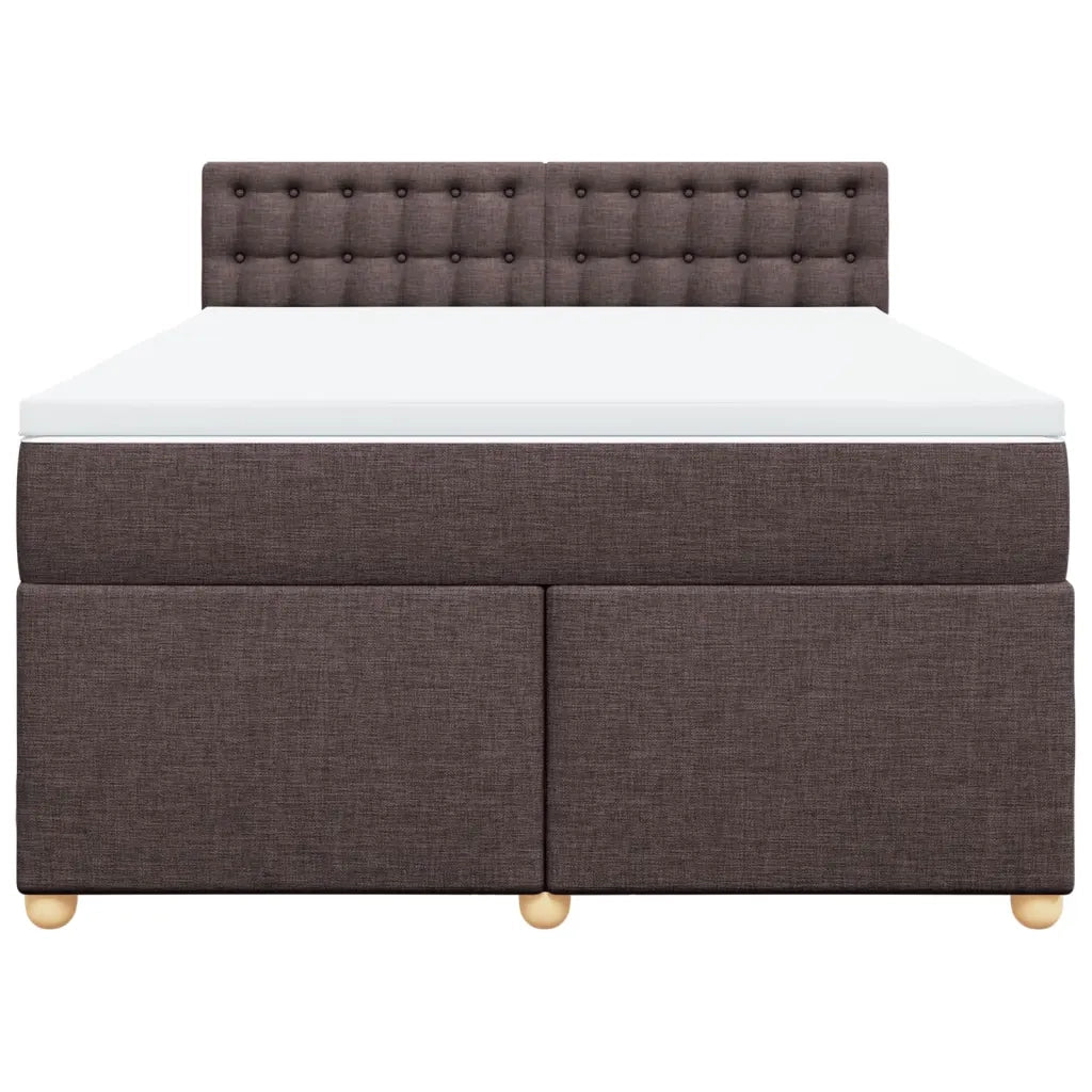 vidaXL Giroletto a Molle con Materasso Marrone Scuro 140x190cm Tessuto