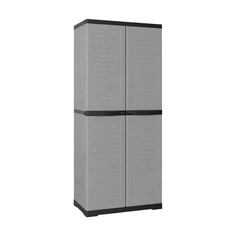 ARMADIO SLIM PERSIANA IN RESINA CON 3 RIPIANI REGOLABILI E PREDISPOSIZIONE LUCCHETTO - COLORE GRIGIO DIMENSIONE 65X45X178H CM