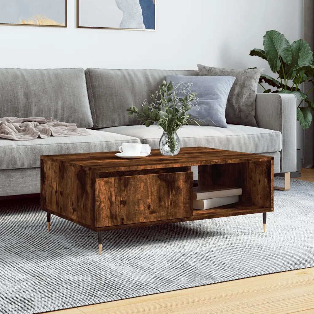 Tavolino da salotto | Tavolino da caff¨¨ | Tavolino da Soggiorno Rovere Fumo 90x60x35cm in Legno Multistrato