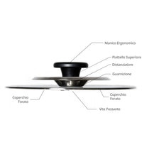 4 Coperchi Magici Antiodore  Ventur Magic In Acciaio Inox 22, 26, 30, 34 Cm