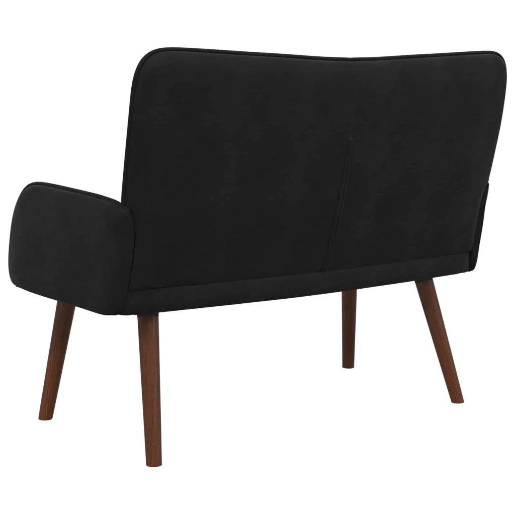 Sofa a Due Posti Nero 115 x 61 x 87 cm Velluto