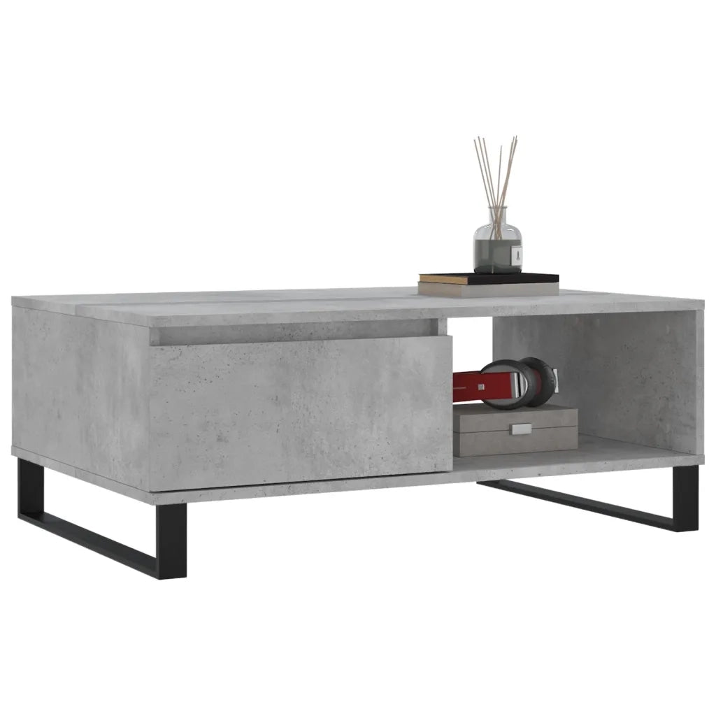 Tavolino da Salotto Grigio Cemento 90x60x35cm Legno Multistrato 827072