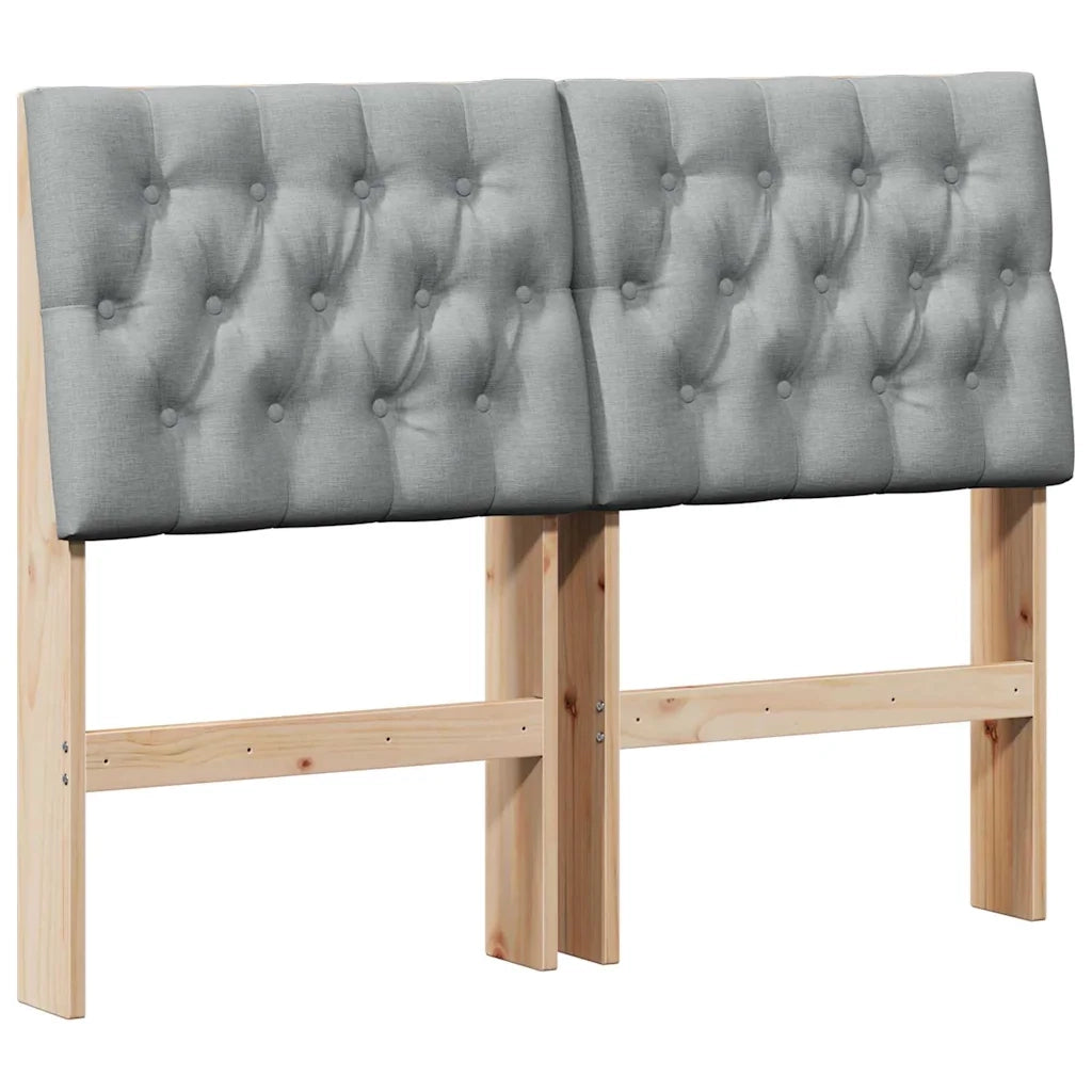 Testiera imbottita Grigio chiaro 120 cm Pino massello