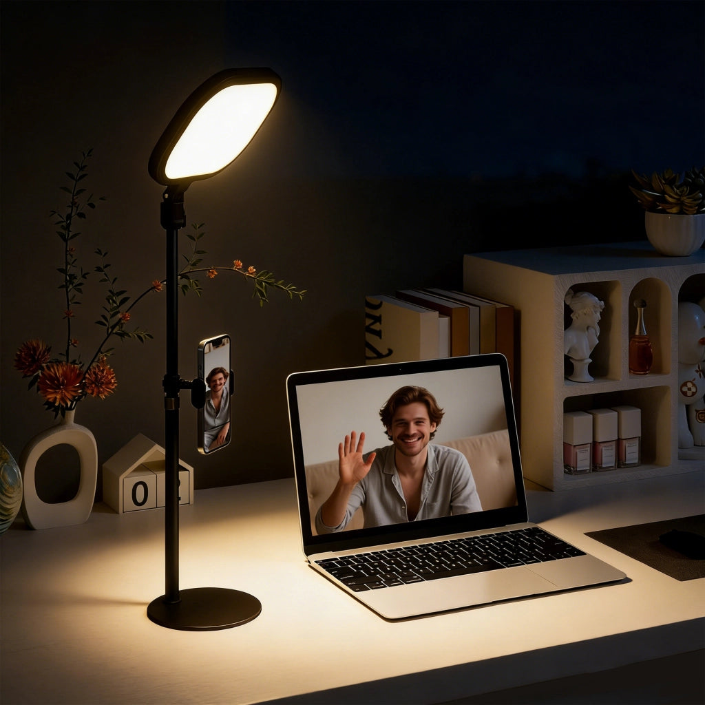 Lampada da scrivania LED regolabile ¨C zephmum ¨C 5 colori 10 livelli USB timer supporto telefono nero