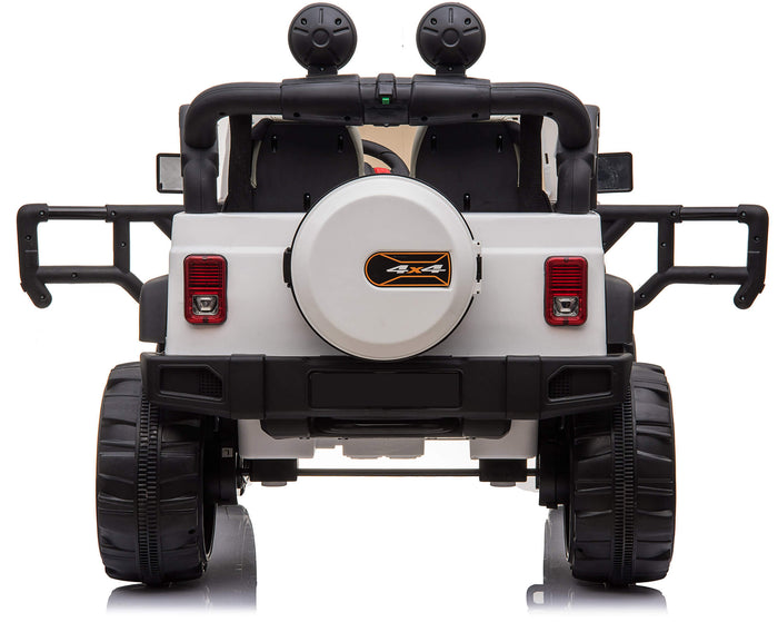 Macchina Elettrica per Bambini 2 Posti Maxi Fuoristrada 12V Happy Kids Bianca