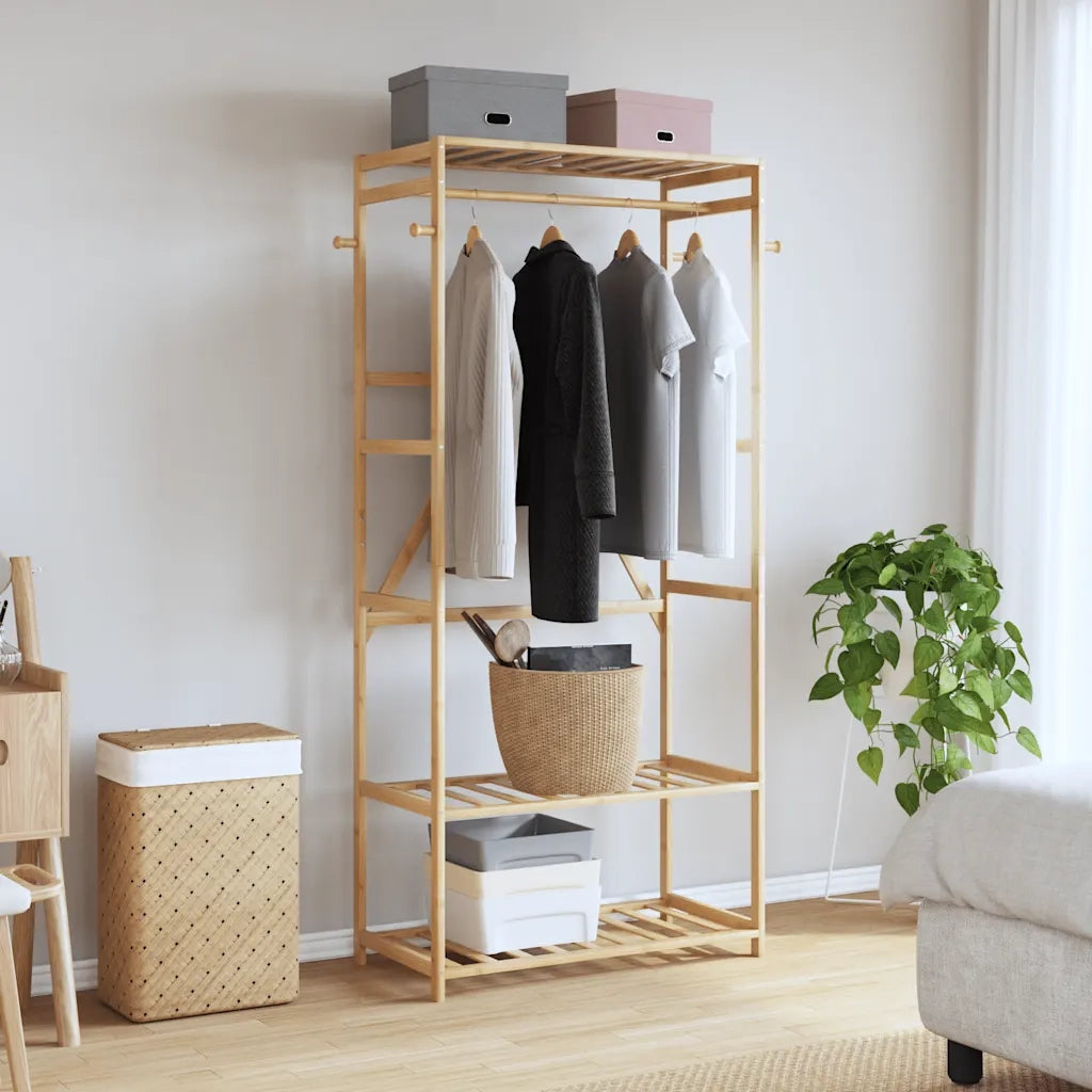 Appendiabiti con Ripiani 80x40x175 cm in Bamb¨´ CFW7175799
