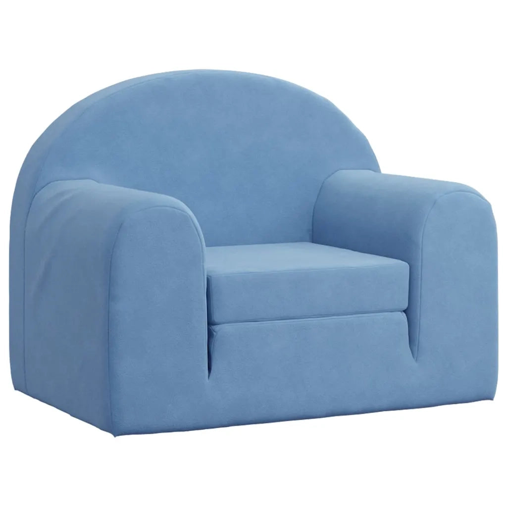 Divano letto | Sof¨¤ letto | Letto singolo per Bambini Blu in Morbido Peluche