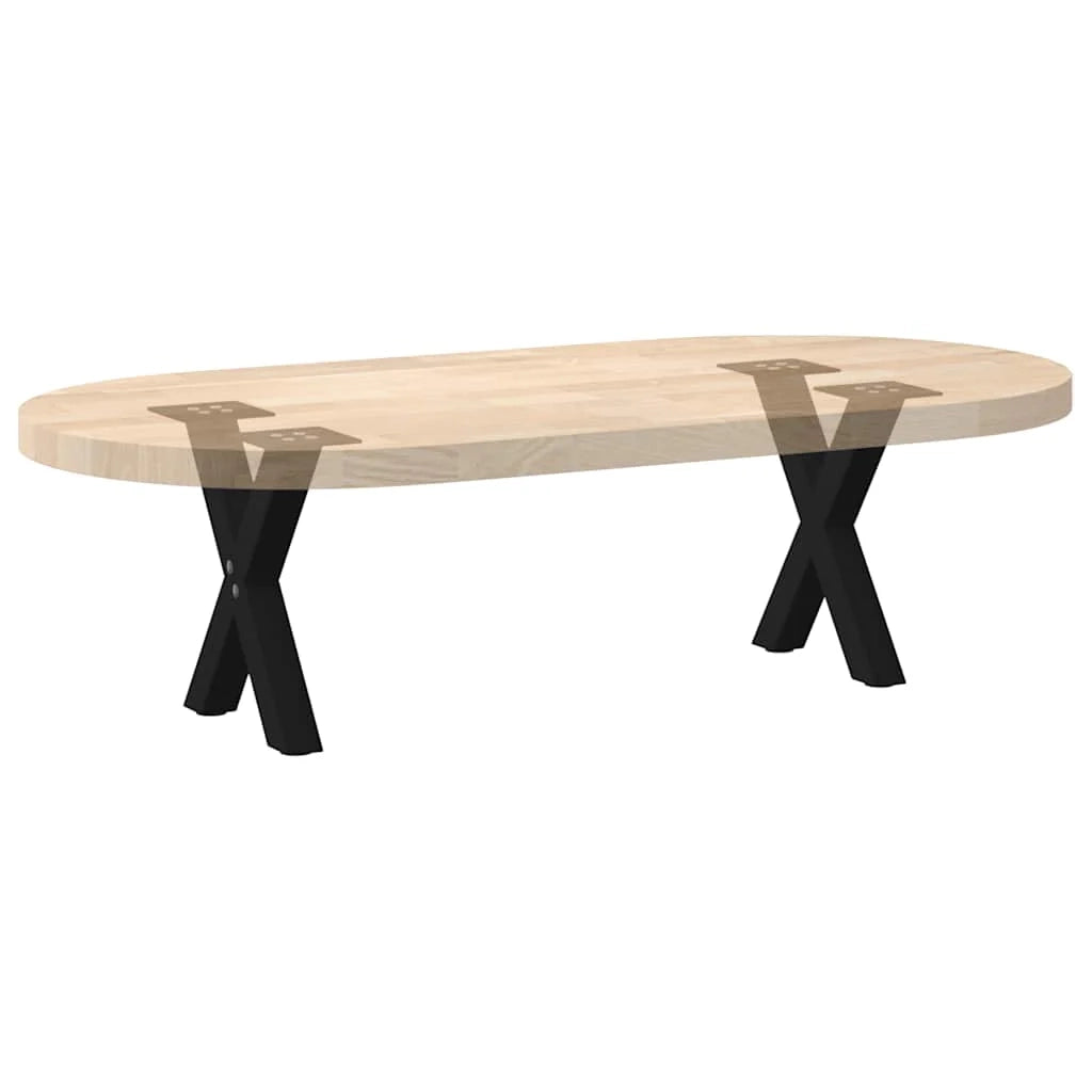 Set di 2 gambe per tavolino da caffè a forma di X con piedini regolabili 37 x 30 cm stile moderno acciaio nero 02_0057147