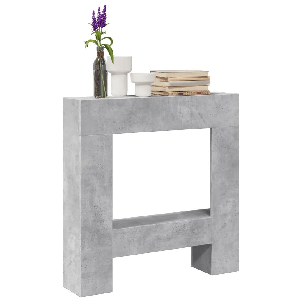 Cornice per Camino Grigio Cemento 81x18x82 cm in Truciolato 854601