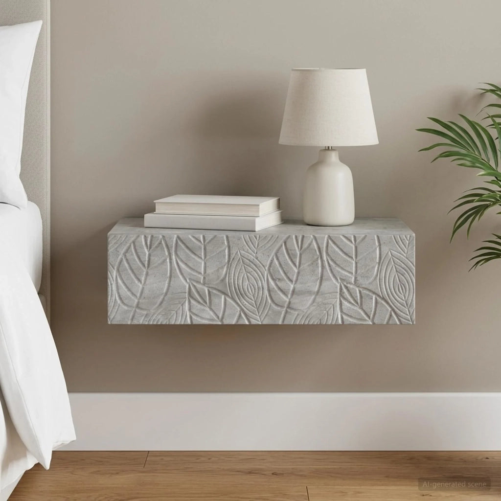 Tavolino da Parete Laterale Grigio Cemento 59 x 34,5 x 17 cm 898828
