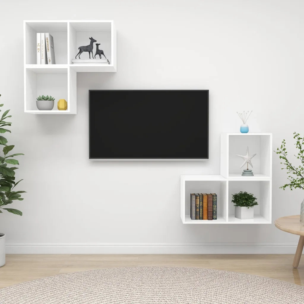 Set Mobile TV 4 pz Bianco in Truciolato 3079763