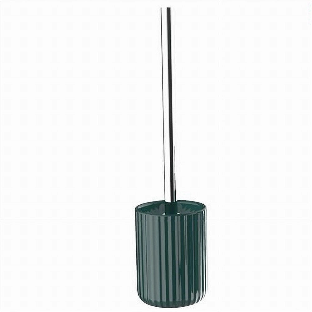 Trade Shop - Portascopino Arredo Da Bagno Wc Toilette Verde Rigato Con Scopino Completo 69955 -
