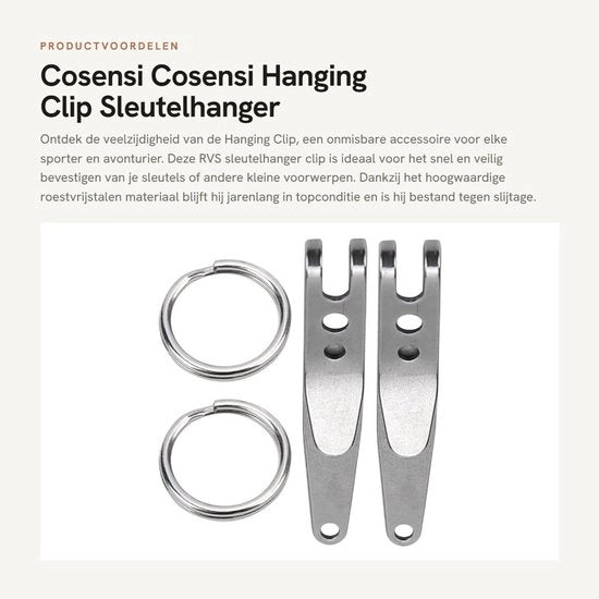 Sostegno per chiavi - Materiale in acciaio inossidabile - Fermo solido - Clip multifunzionale - Peso leggero - Protezione antiruggine - Clip per chiavi