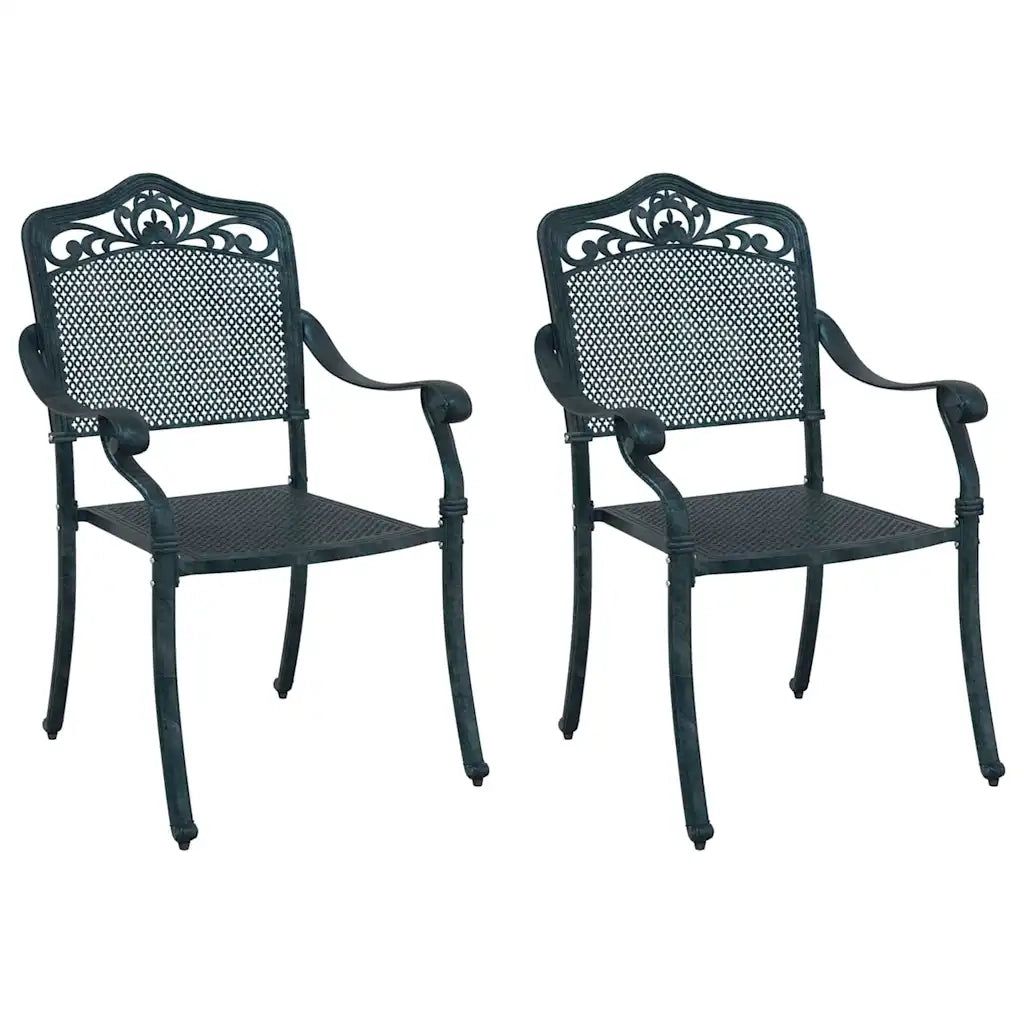 Sedia da Giardino 2 pcs Verde 64 x 62 x 93cm Alluminio 42002381