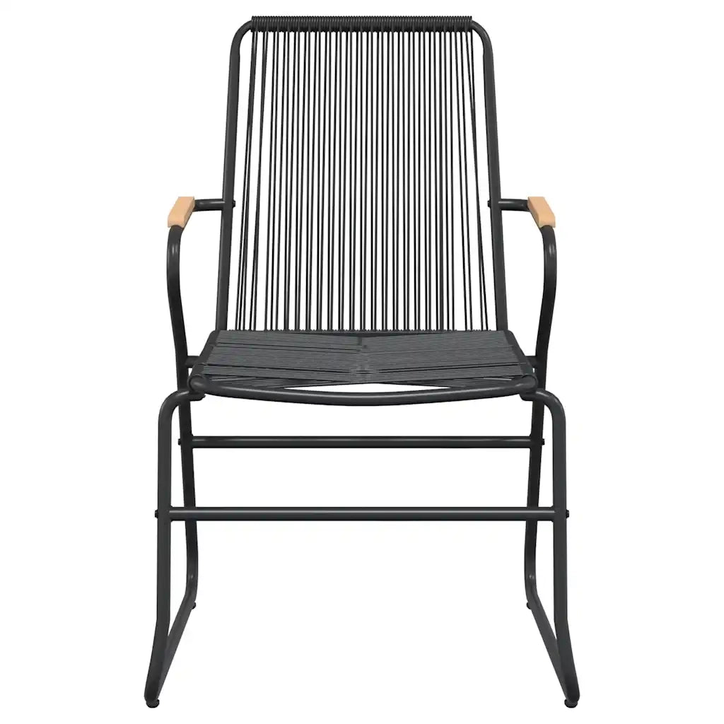 Set da Pranzo da Giardino 3 pz | Set Salotto da Giardino Nero in Rattan PVC
