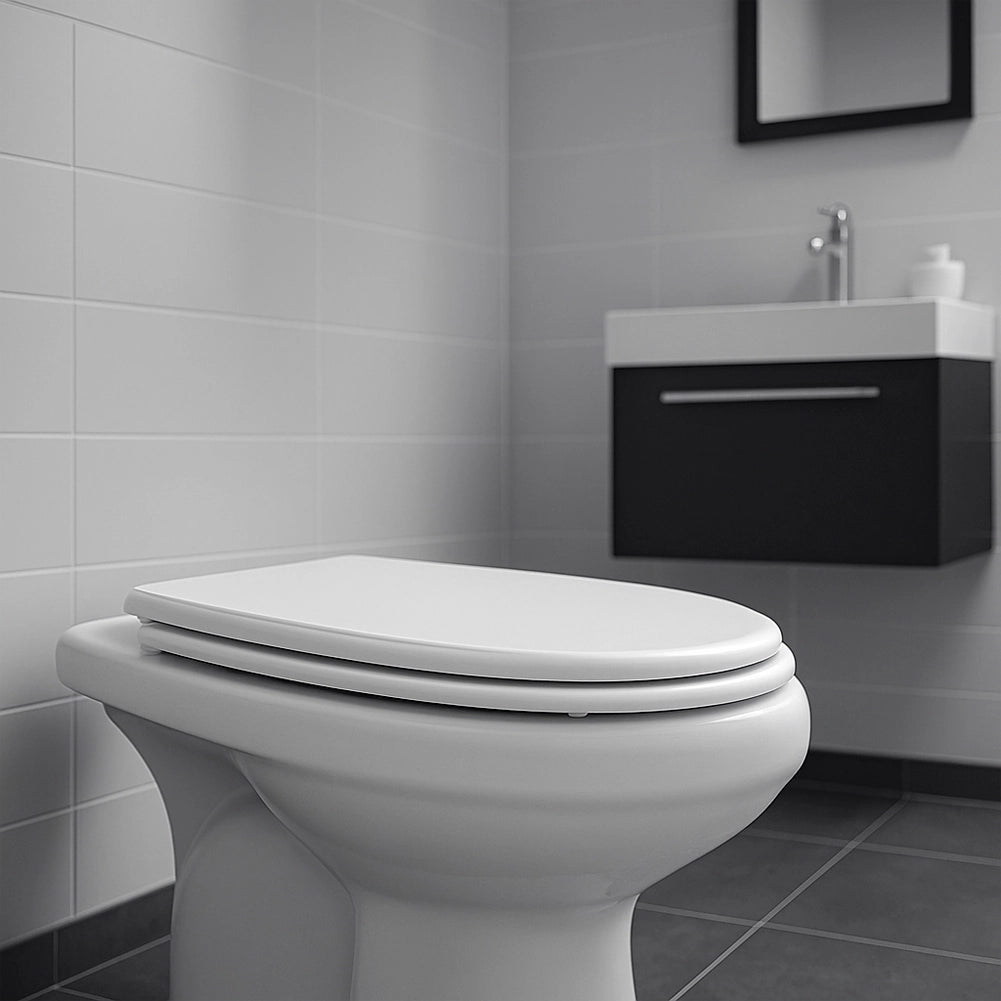 Copri Water Aretusa Cesame Legno MDF Bianco Lucido Ovale 44x36.5 cm