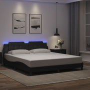 Giroletto con LED senza Materasso-Struttura Letto Zadar Nero 180x200 cm