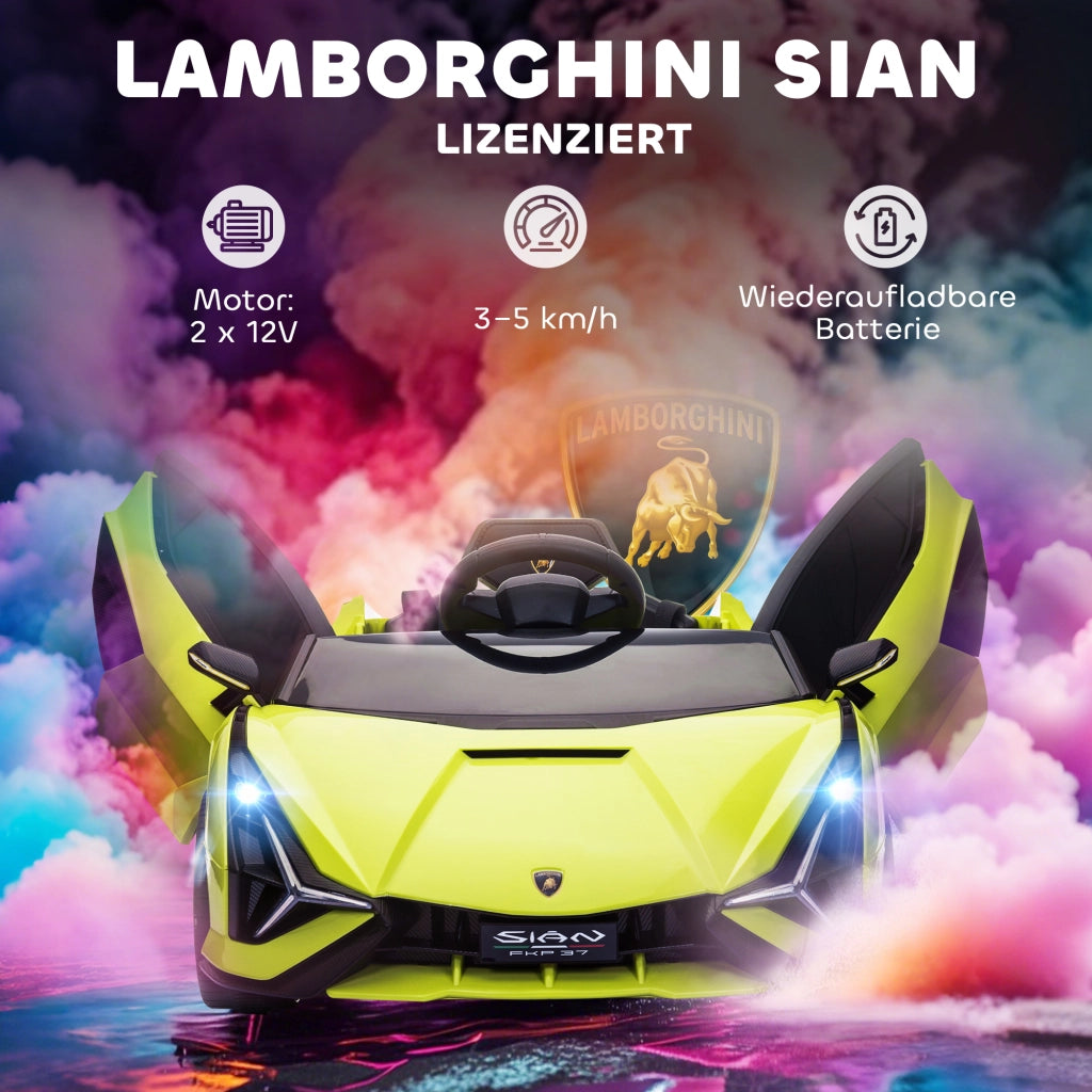 Auto Bambini Lamborghini ¨C zephmum ¨C Verde, Telecomando, 3-5 Anni