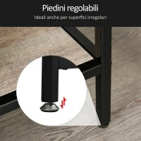 Scaffale Libreria Asimmetrica Stile Industriale in Legno e Metallo