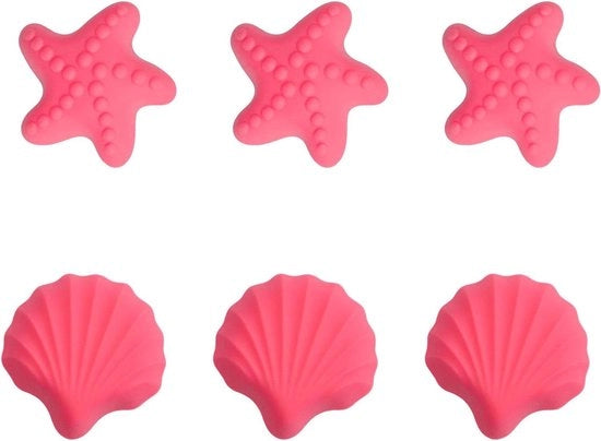 Cartoon Chiave a Stella in Silicone - 6 Stuks - Rosa - Per Camera dei Bambini e Mobili