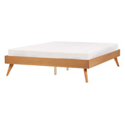 Letto 140 x 200 cm in frassino naturale MDF con rete a doghe Stile minimalista scandinavo