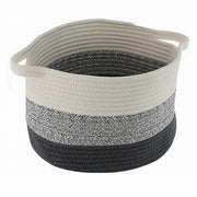 Trade Shop - Cestino Cesto Tessuto Corda Intrecciato Porta Oggetti Rotondo 29 X 20 Cm 10651 -