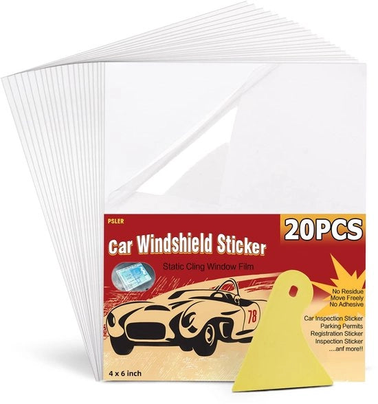 Kit di adesivi per parabrezza auto - Adesivo statico senza colla - 8 pezzi 10 x 15 cm