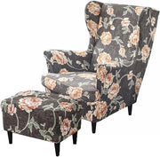 Hoes per sedia 2 pezzi - Cappotto elastico flessibile - Lavabile - Protezione per sedie - Camera da letto e hotel - Motivo fiori arancio