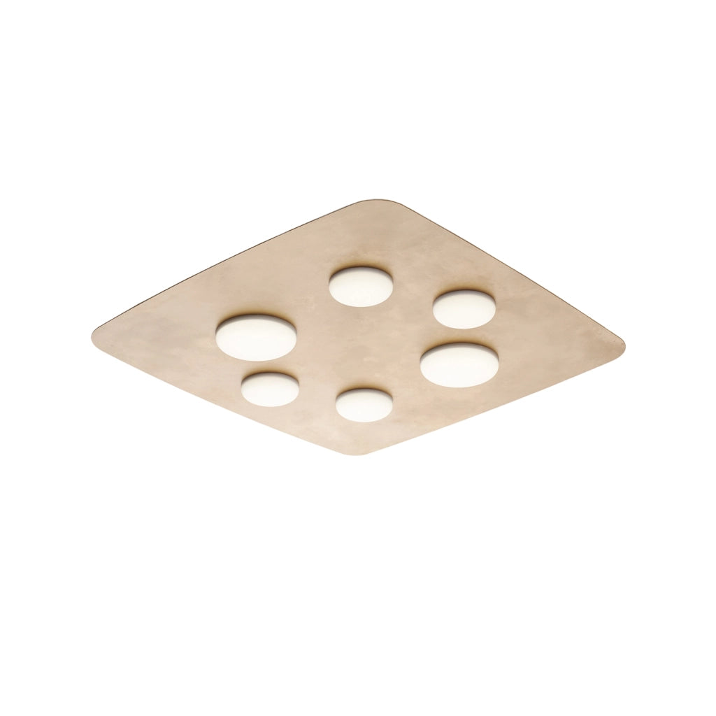 Plafoniera In Ferro Laccato Oro Led Integrato Luce Naturale 5400 Lumen