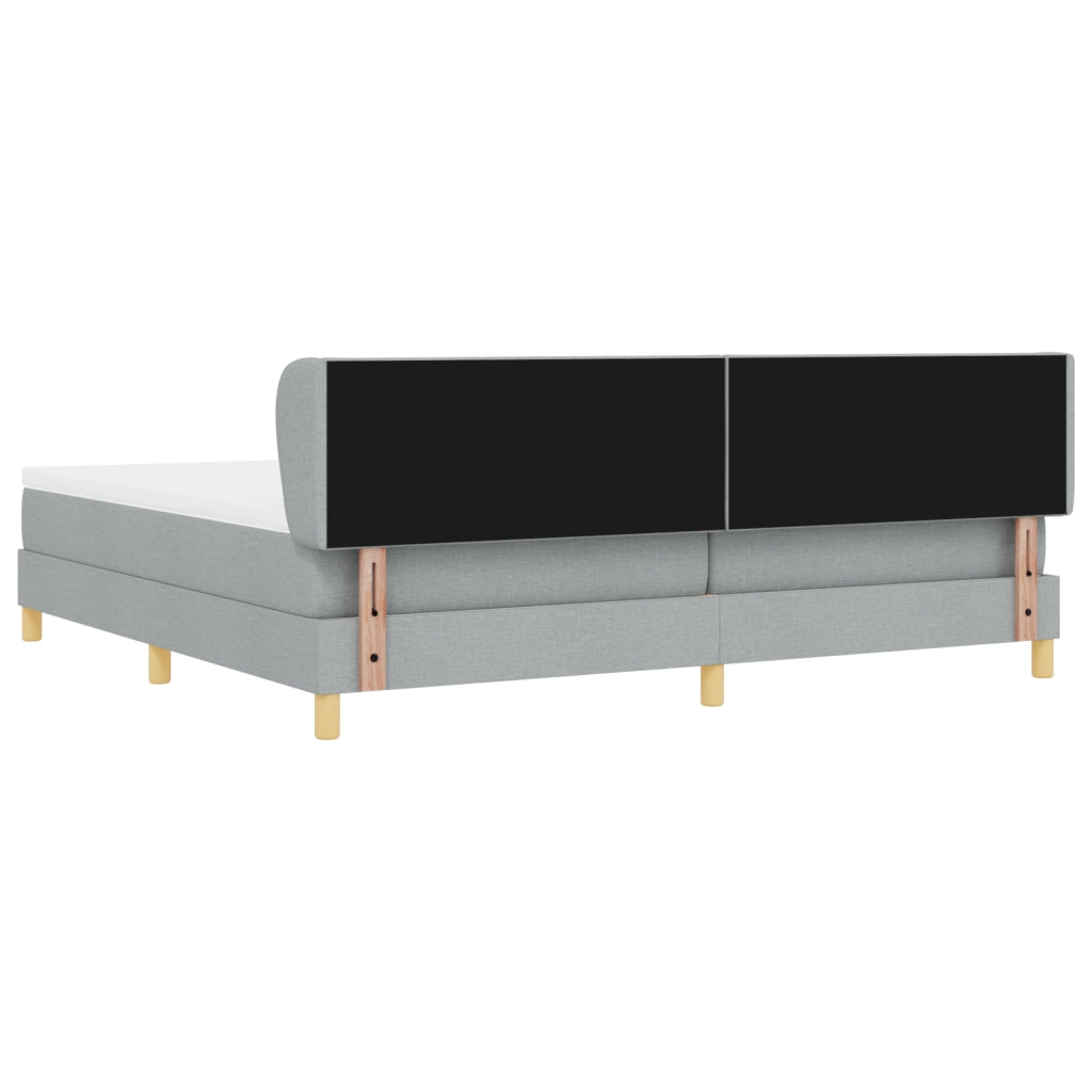 Letto Box Spring con Materasso - Grigio Chiaro - 200x200 cm - Tessuto