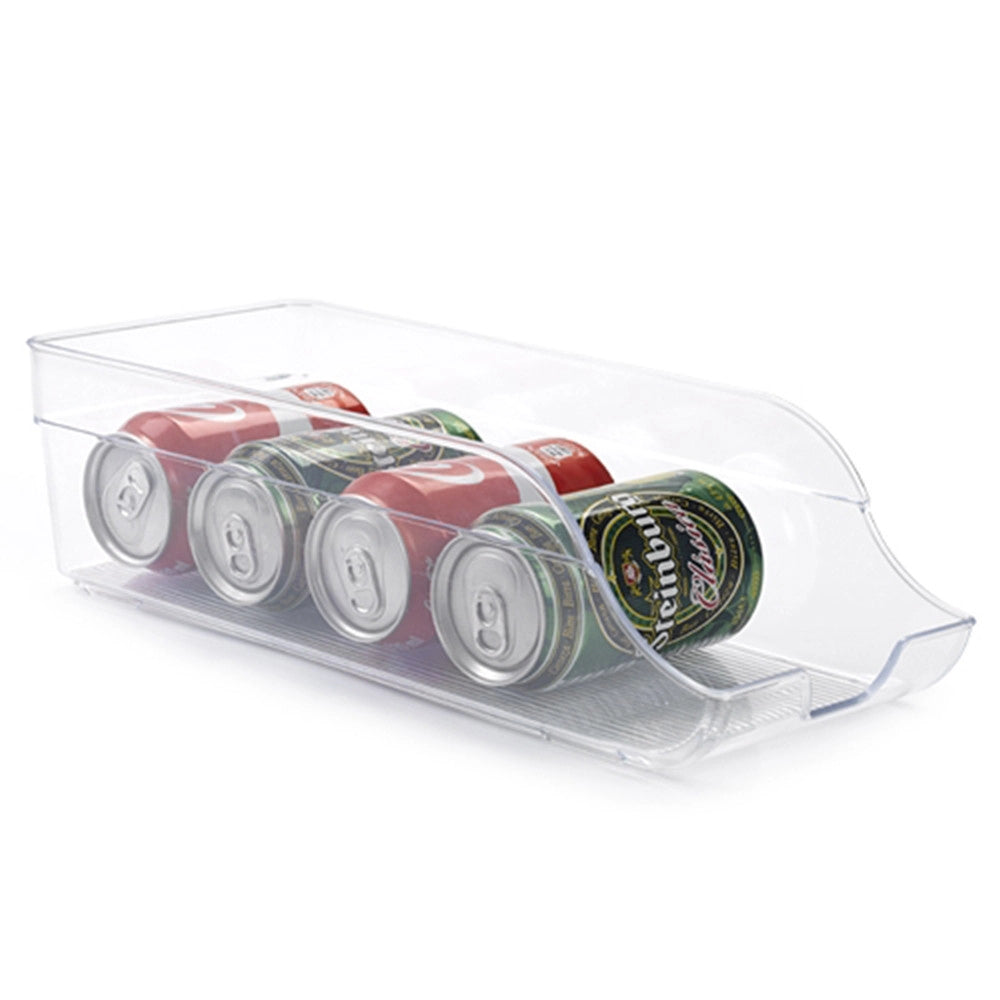 Trade Shop - Contenitore Igienico Porta Lattine Organizzatore In Plastica Trasparente Frigo -