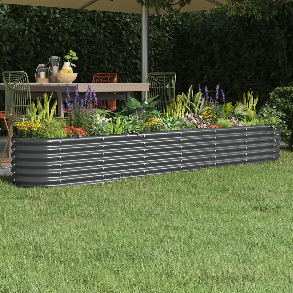Letto da Giardino in Acciaio a Polvere 260x40x36 cm Antracitecod mxl 119350