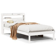 Letto singolo | Letto per adulti | Letto senza Materasso Bianco 90x190 cm in Legno Massello Pino