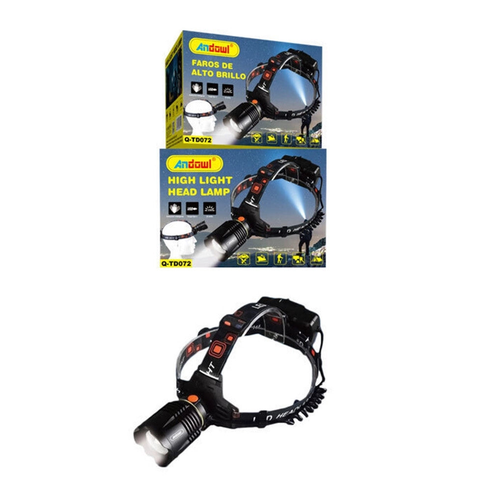 Trade Shop - Lampada Frontale A Led Ad Alta Luminosità Ricaricabile Usb Portatile Regolabile Q-td072 -