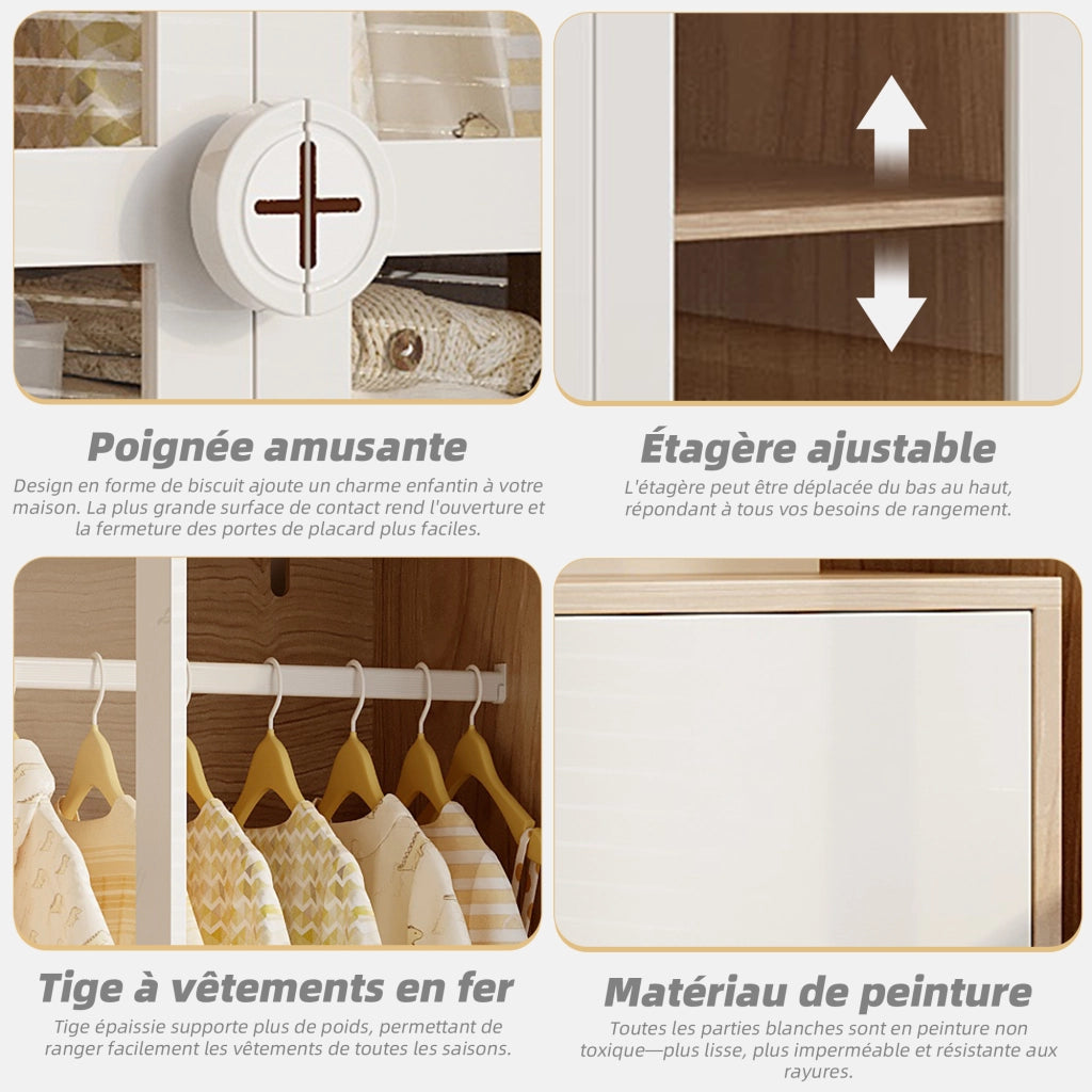 Set Armadio con Cassettiera ¨C Minimal ¨C Bianco, Legno