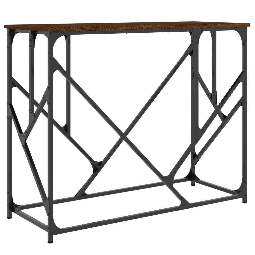 Tavolino Consolle | Tavolo d'Ingresso Rovere Marrone 100x40x80 cm Legno Multistrato