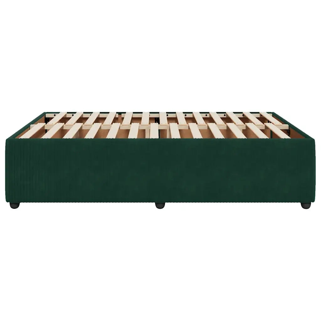 Giroletto senza Materasso Verde Scuro 160x200 cm in Velluto