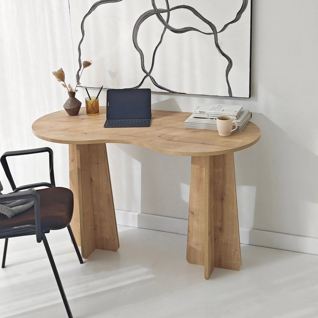 Scrivania "infinita" in legno 120 x 60 x 75 cm - Rovere zaffiro
