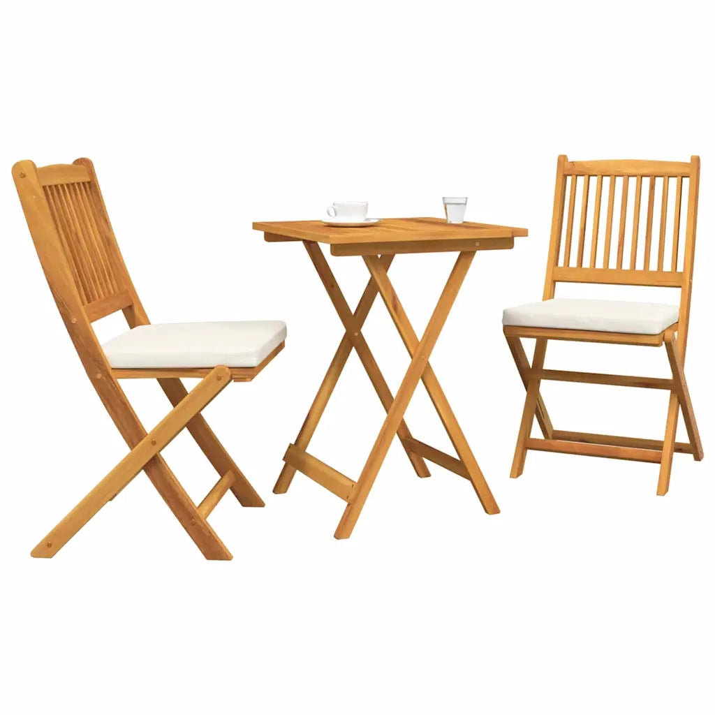 Set Bistro da Giardino 3 pz | Set Salotto da Giardino Marrone Legno di Acacia Massello