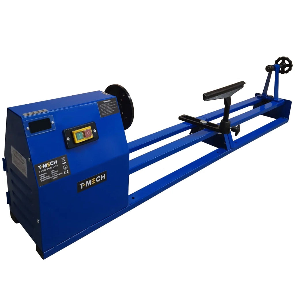 Tornio per Legno T-Mech 400W con 6 Scalpelli e 4 Velocità Regolabili