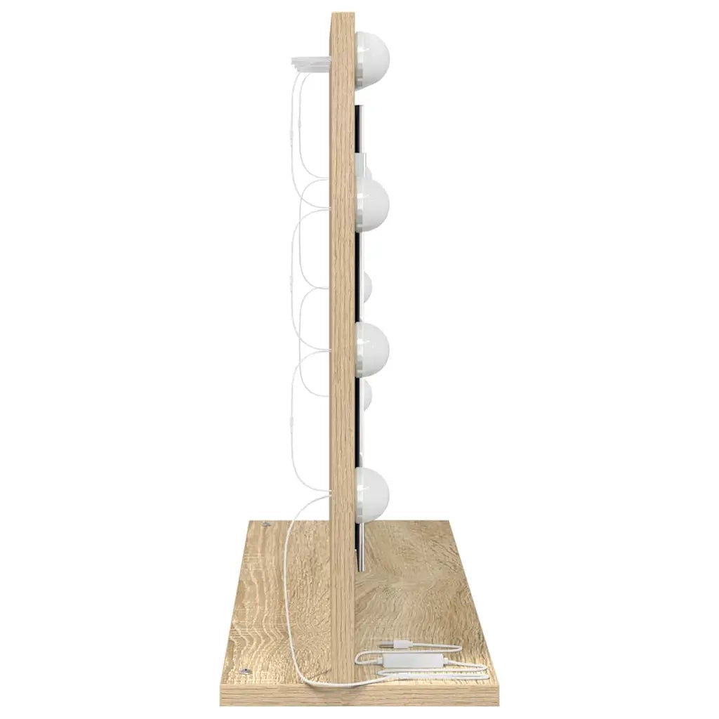 Specchio da Vanità Rettangolare Rovere Sonoma 60 x 45 x 18 cm 868311