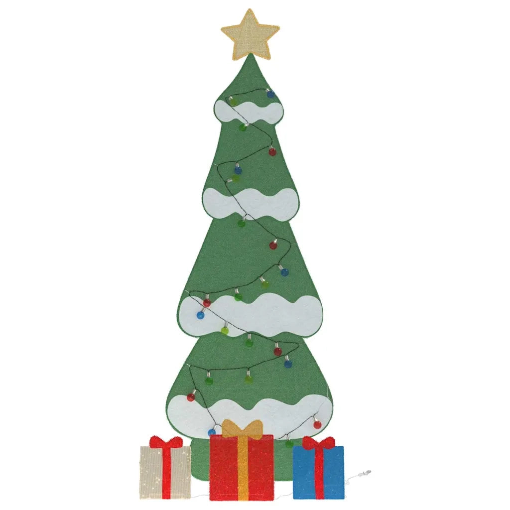 Albero di Natale | Decorazioni natalizie Illuminato con 3 Scatole Regalo 2D Bianco Caldo
